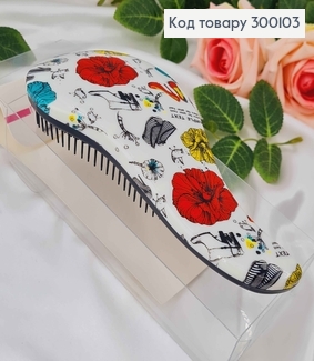 Щетка для волос, Redberry (тангл тизер), Черная с Туфельками, средняя(19*8), качественный Китай 300103 фото