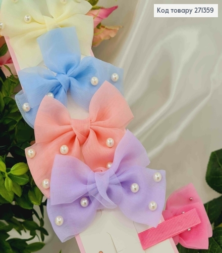 Набор детских заколок, цветные Фатиновые бантики, 10шт/наб. 271359 фото 2