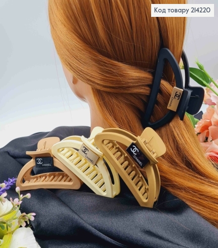 Краб пластик дуга 9см, матовый "Chanel" в ассорт. 214220 фото 1