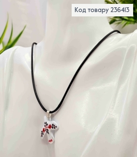 Шнурок экокожа с подвеской "Горлица", 3,6см, длина 44+5см 236413 фото