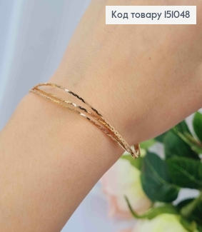 Браслет Якорное плетение, три цепочки, дл. 19см, Xuping 18K 151048 фото