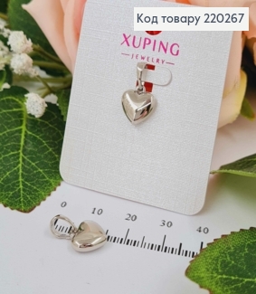 Кулон родований, об'ємне Сердечко, 1см, Xuping 220267 фото