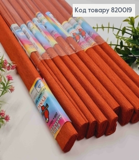 Бумага гофрированная (10шт/уп), СВЕТЛО-КОРИЧНЕВАЯ (цвет 27), ширина 50см, длина 2м, ПОЛЬША 820019 фото