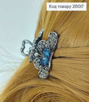 Краб металл с синими камнями 4,5 см 215017 фото