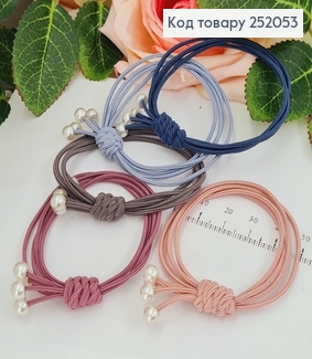 Резинка шнурок 4 в одному пучку з Бусинками в асор. 252053 фото