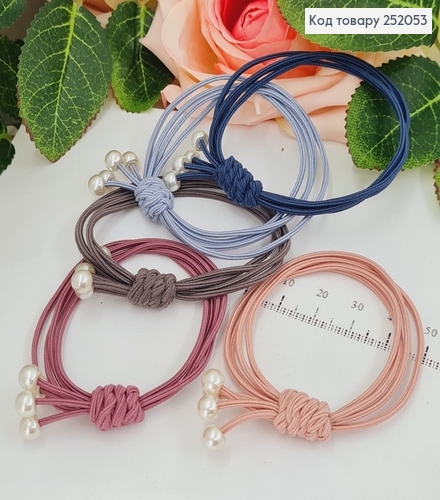 Резинка шнурок 4 в одному пучку з Бусинками в асор. 252053 фото 1