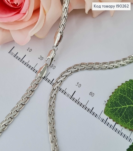 Цепочка родованная, плетение косичка 60см Xuping  190262 фото 1