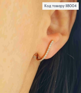 Серьги гвоздики, украшенные Блестящими камешками, 1,8см, Xuping 18K 118004 фото