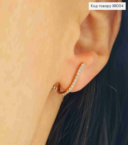 Серьги гвоздики, украшенные Блестящими камешками, 1,8см, Xuping 18K 118004 фото 1