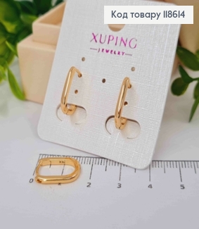 Серьги кольца "Овальные", ширина 2мм, длина 1,5см, Xuping 18К. 118614 фото