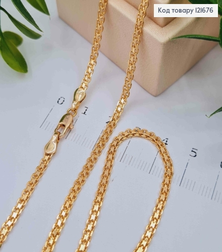 Цепочка плетения БИСМАРК, ширина 3мм, длина 60см, Xuping 18K 121676 фото 1