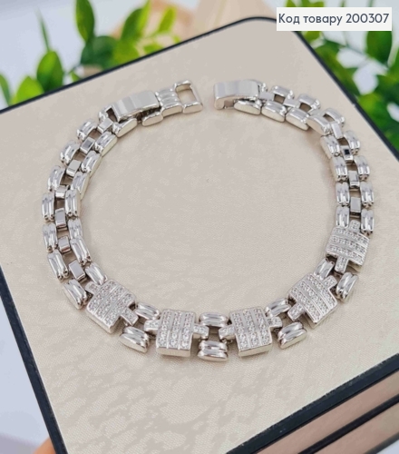 Браслет родований "Вів'єн" з Блискучими камінцями, довж. 17+2см, Xuping 200307 фото 1