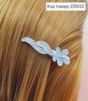 Заколка Стрела 5 см металл серебряный в камнях в асс. 233022 фото