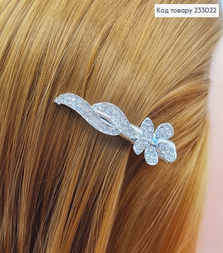 Заколка Стрела 5 см металл серебряный в камнях в асс. 233022 фото 1