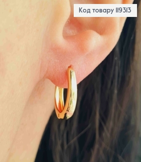 Серьги овальные расширены вниз, длина 1,6см, XUPING 18K 119313 фото