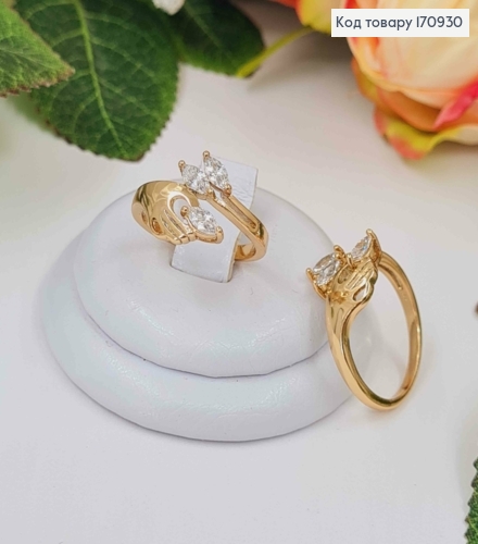 Кольцо, "Ручка надежды" с камнями, Xuping 18К 170930 фото 1