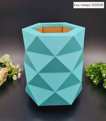 Коробка многогранная, Перламутрового Бирюзового цвета, 18*15см 520006 фото 1