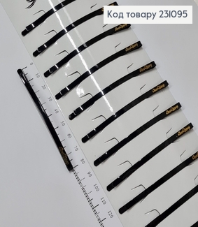 Заколка невидимка металл 8,7 см черная 12 шт / уп  231095 фото