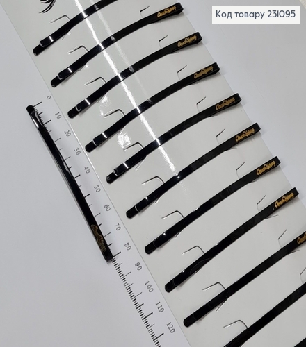 Заколка невидимка металл 8,7 см черная 12 шт / уп  231095 фото 1