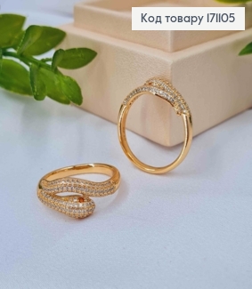 Кольцо "ЗМЕЯ" украшено Блестящими камнями, Xuping 18К 171105 фото