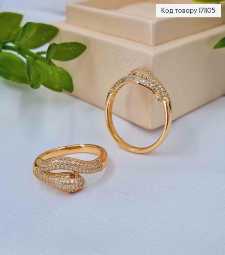 Кольцо "ЗМЕЯ" украшено Блестящими камнями, Xuping 18К 171105 фото 1