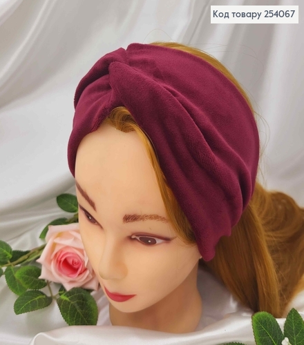 Повязка чалма, мягкий велюр, БОРДОВА, 21*11см, ручная работа, Украина. 275056 фото 1