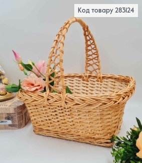 Кошик плетений прямокутний, "КОБРА", 40*32*16см, +ручка 19см, УКРАЇНА 283124 фото