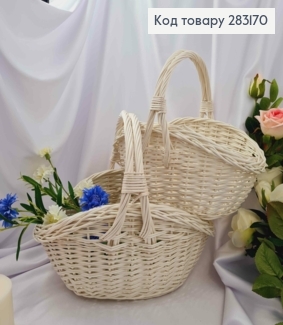 Набір кошиків плетених 2шт ВИБІЛЕНИХ (Верх: 39*31, 34*24см) (Глибина:14,12см),ПОЛЬЩА 283170 фото