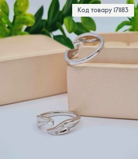 Перстень родованный с жемчужиной и камешками, Xuping 171183 фото