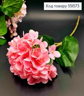 Штучна квітка Гортензії, НІЖНО-РОЖЕВОГО кольору, висота 67см, на металевому стержні 551573 фото