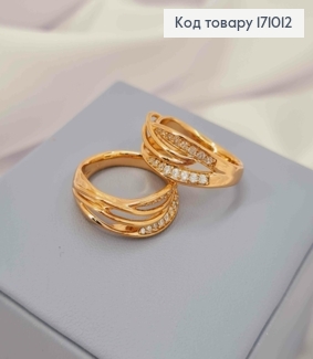 Кольцо "Свобода" с Блестящими камнями, Xuping 18К 171012 фото