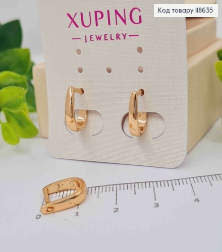 Серьги "Овальные", 1,2см, английская застежка, Xuping 18К 118635 фото 2