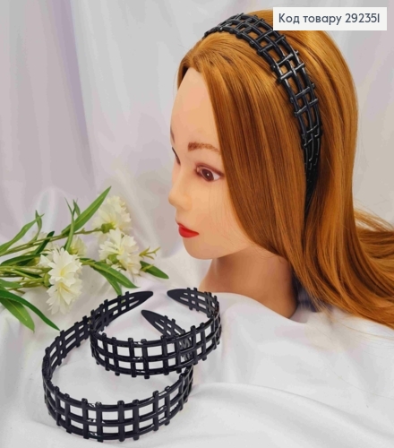 Обруч пластик, глянцевый, с перепонками, 2,9см, Черного цвета 292351 фото 1