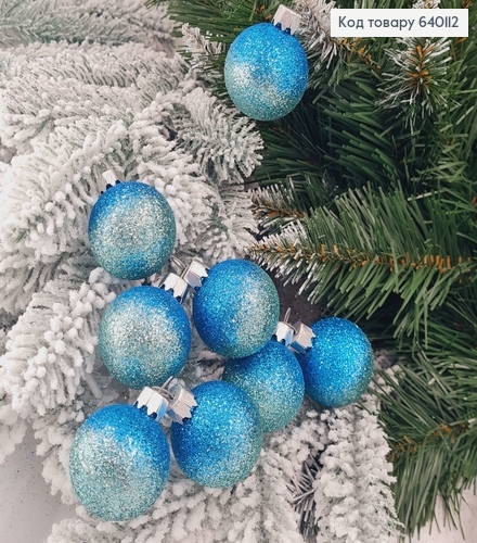 Набір куль 40мм Омбре СИНІЙ+М'ЯТА 8шт/уп, Україна 640112 фото 1