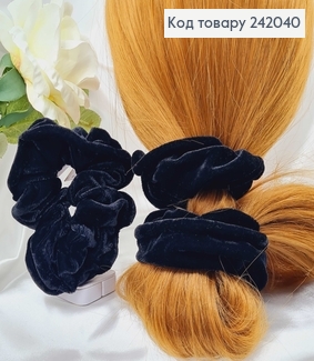 Резинка велюр  об'ємна чорна 242040 фото