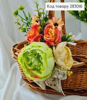 Декоративная повязка для корзины САЛАТОВАЯ 23*14см на завязках фото