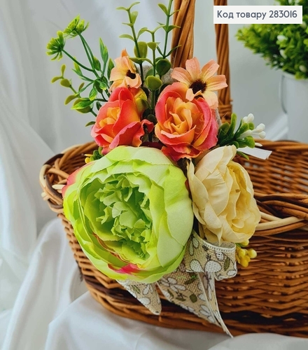 Декоративная повязка для корзины САЛАТОВАЯ 23*14см на завязках фото 1