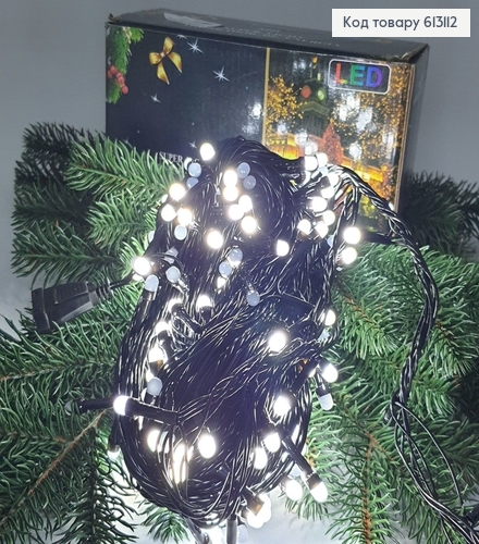 Гірлянда  чорний  дріт 20 м  320 LED біла холодна (з подовжувачем) 613112 фото 1