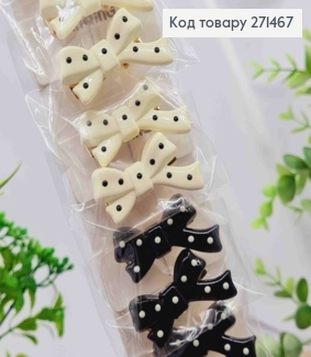 Набір заколок Стріла (20шт), БАНТИКИ в Горошок, Пастельні кольори, заколка 3см, бантик 3,5*2см 271467 фото