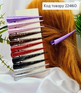 Заколка стрела металл с блестящим основанием и хаотическими разводами, цвета в ассорт., 13см 224160 фото