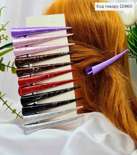 Заколка стрела металл с блестящим основанием и хаотическими разводами, цвета в ассорт., 13см 224160 фото 1