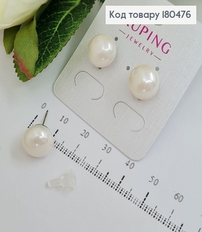 Серьги гвоздики с жемчужиной 1,1 см родованные Xuping 180476 фото