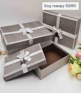 Набор коробок (3шт) "БЛЕСК", прямоугольные СЕРИ с лентой (32*25*11см,28*20*8см,24*16*6см) 512190 фото