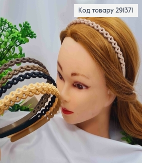 Обруч пластик матовый, "Цепочка", 1,1см, Пастельные цвета в ассортименте. 291371 фото