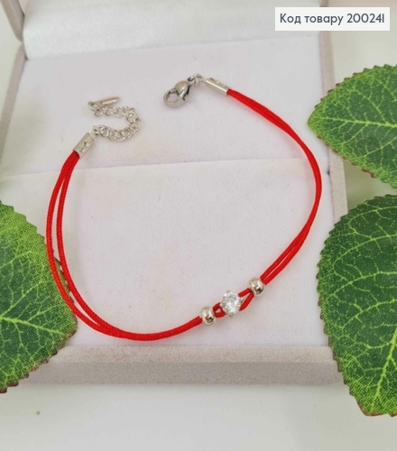 Браслет Красная нить 17+3см, с камешком 0,4см, Xuping 200241 фото 1