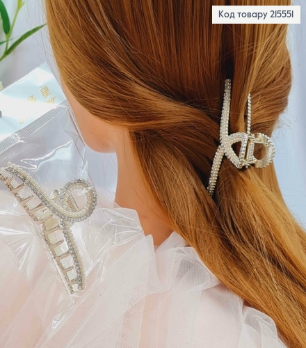 Краб метал 7см, ВУЗЛИК, золотого кольору в камінцях та бусинках 215551 фото 2