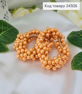 Резинка 7,5см прошита ЯНТАРНИМИ  бусинками 243126 фото