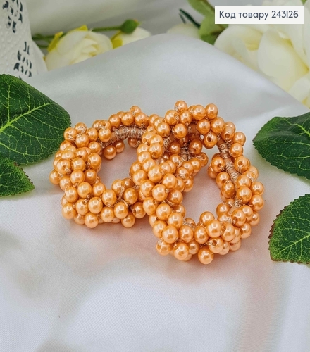 Резинка 7,5см прошита ЯНТАРНИМИ  бусинками 243126 фото 1