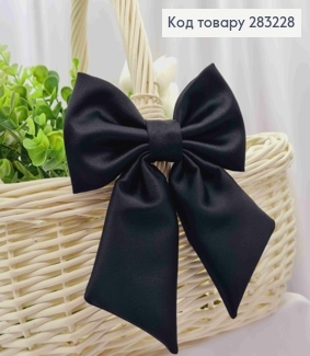 Повязка для корзины Бантик, Черного цвета на завязках, плотный атлас,13*17см, ручная работа. 283228 фото