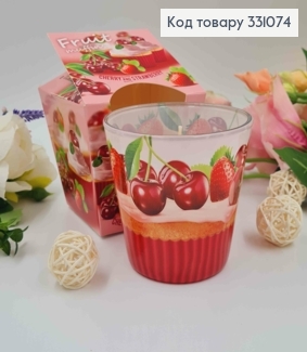 Аромасвічка стакан Fruit muffins CHERRY and  STRAWBERRY, 115г/30годин горіння, Польща 331074 фото